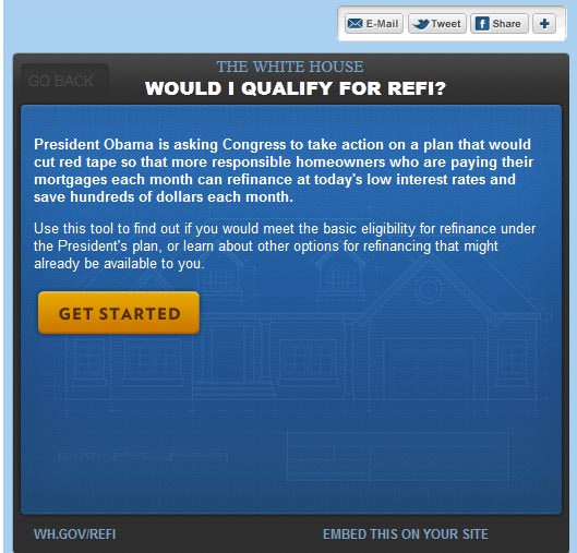 Whitehouse refinance widget